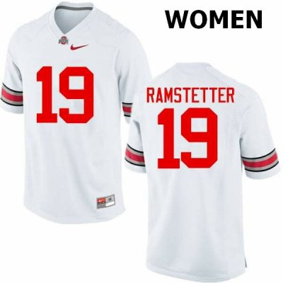 Women's Ohio State Buckeyes #19 Joe Ramstetter White Nike NCAA College Football Jersey High Quality BVI6444ZC